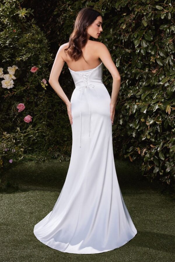 7451W Satin Strapless Fitted Wedding Dress - Image 2