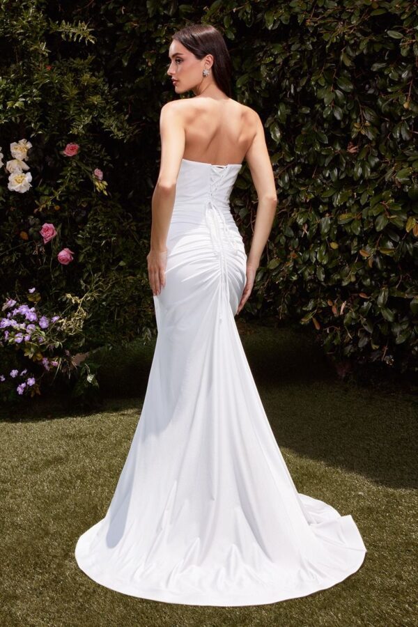 CD791W Strapless Satin Stretch Wedding Dress - Image 3