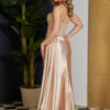 E1237 Satin Strapless Cowl Dress - Image 3