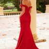 T1547 Off Shoulder Solid Corset Prom Dress - Image 4