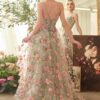 A1420 Floral Embellished Layered Prom Dress - Image 3