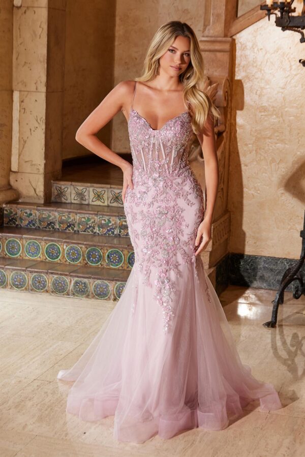 Q1541 Glitter and Tulle Prom Dress - Image 2