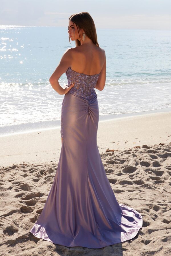 E1527 Satin on Jewels on Satin Prom Dress - Image 3