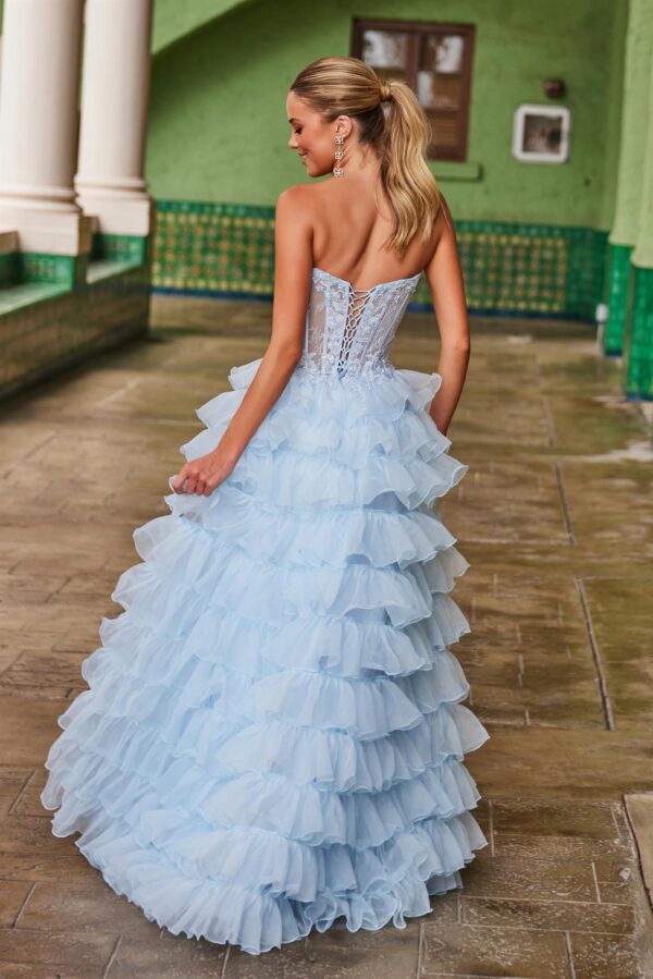 R1688 Strapless with Layered Tulle Prom Dress - Image 3