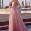 CDS533 A-Line Tulle Mauve Prom Dress - Image 2