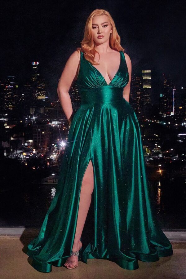 CC2349C Glitter Satin A-Line Prom Dress - Image 4