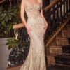 C163 Shimmer Fit and Flare Prom Dress - Image 3